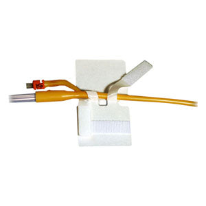 MC Johnson Co Inc Cath-Secure Dual Tab Tube Holder, Hypoallergenic 3" Wrap Tabs x 3" Base