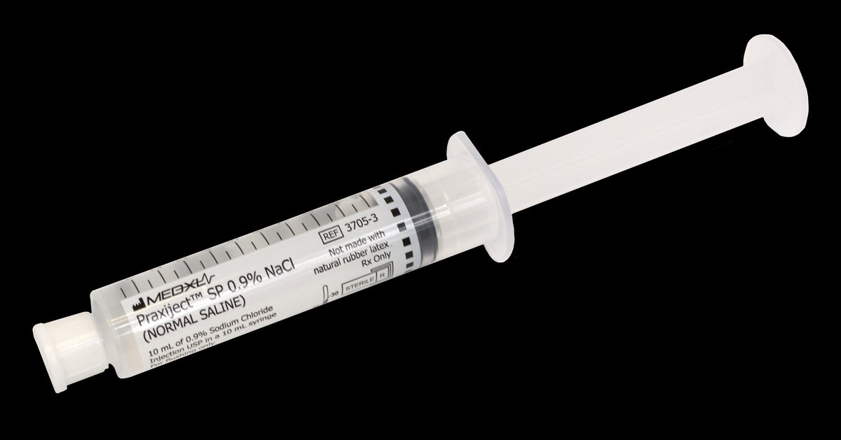 Praxiject SP 10 mL of 0.9% Sodium Chloride Injection USP in a 10 mL Syringe
