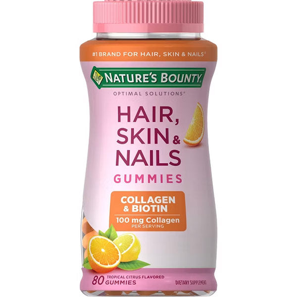 Optimal Solutions Hair, Skin & Nails Plus Collagen Gummies, 80 ct