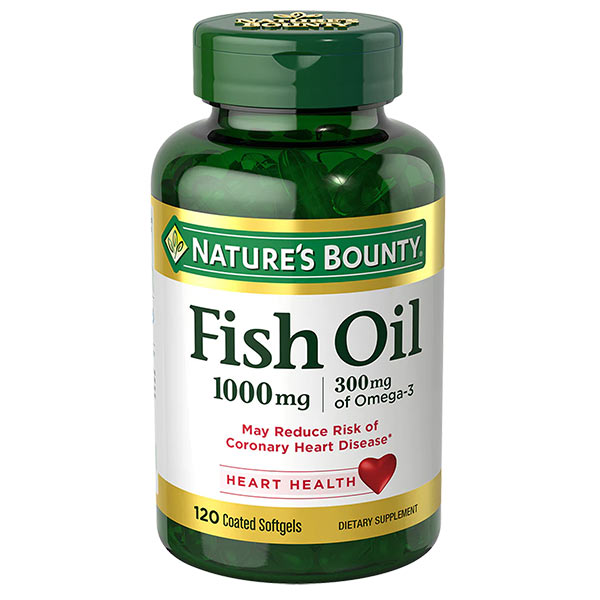 Nature's Bounty Fish Oil, 1000mg, Odorless, Omega-3 & Omega-6 Softgels, 120 CT