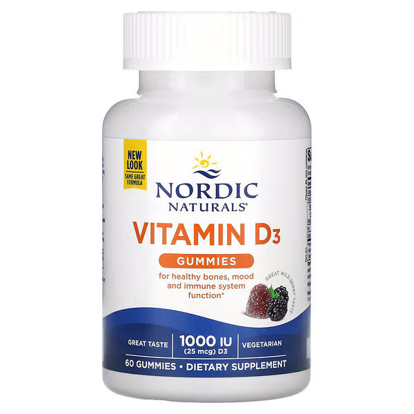 Nordic Naturals Vitamin D3 Gummies, Wild Berry, 60 ct