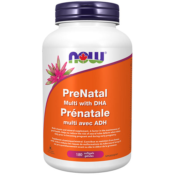 NOW Foods Pre-Natal Multivitamin with DHA Softgels, 180 ct