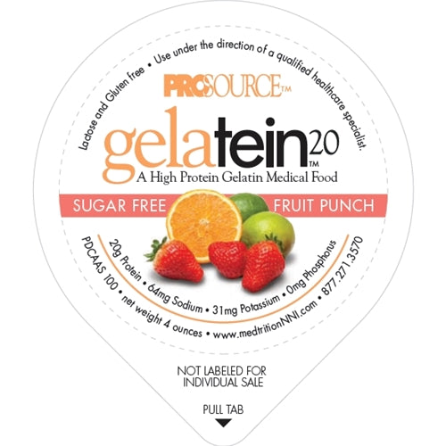 Prosource Gelatein 20 Fruit Punch Protein 4 oz Cup, 18-Month Shelf Life, 88 Cal