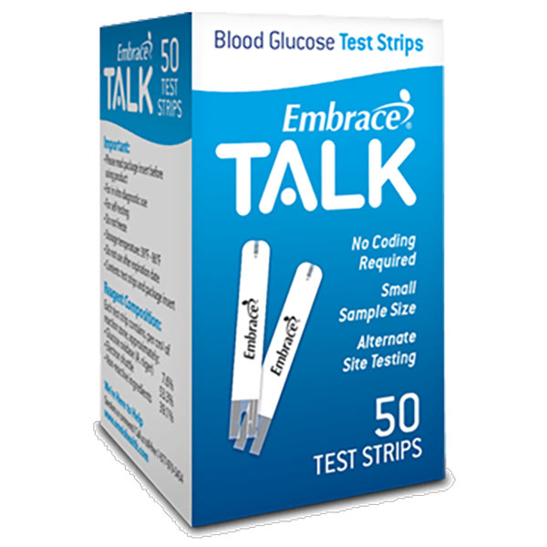 Omnis Health Embrace TALK 50ct Mail Order Test Strips, 50 Count