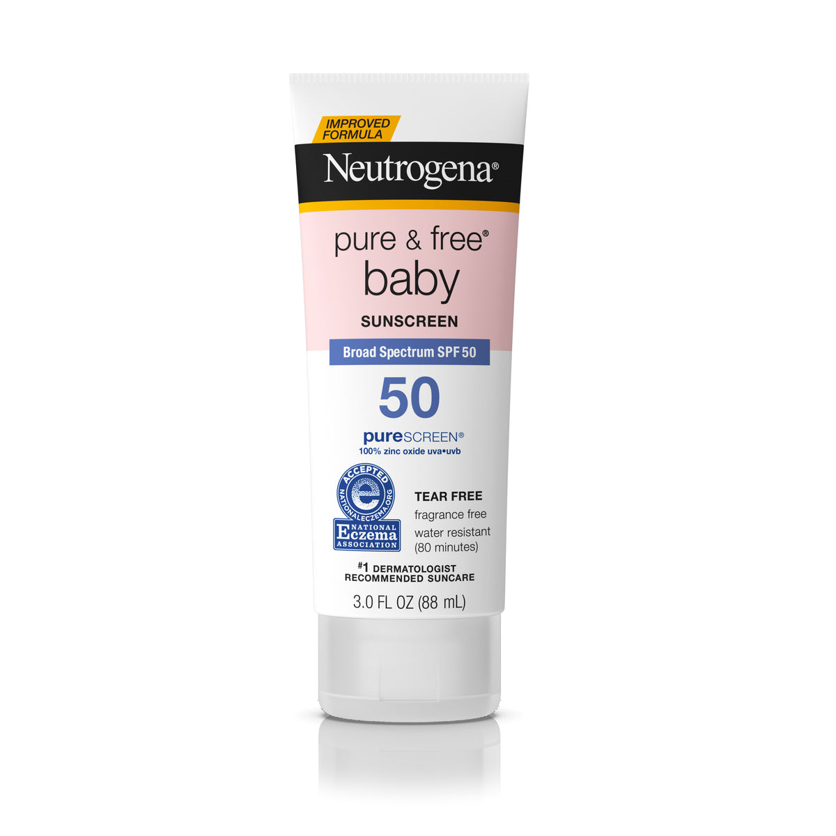 Johnson & Johnson Neutrogena Pure & Free Baby Sunscreen Lotion, Broad Spectrum, SPF 50, 3 oz