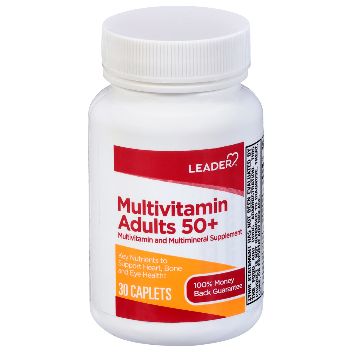 Leader Multivitamin, Adult's 50+, Caplets, 30 ct