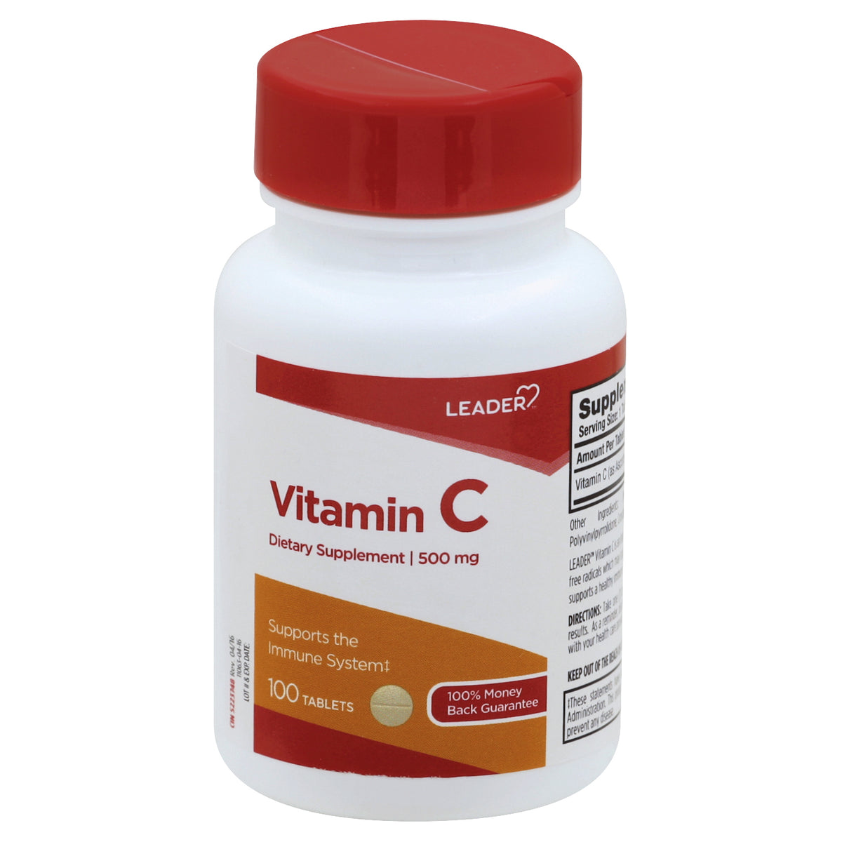 Leader Vitamin C, 500Mg Tablets, 100 ct