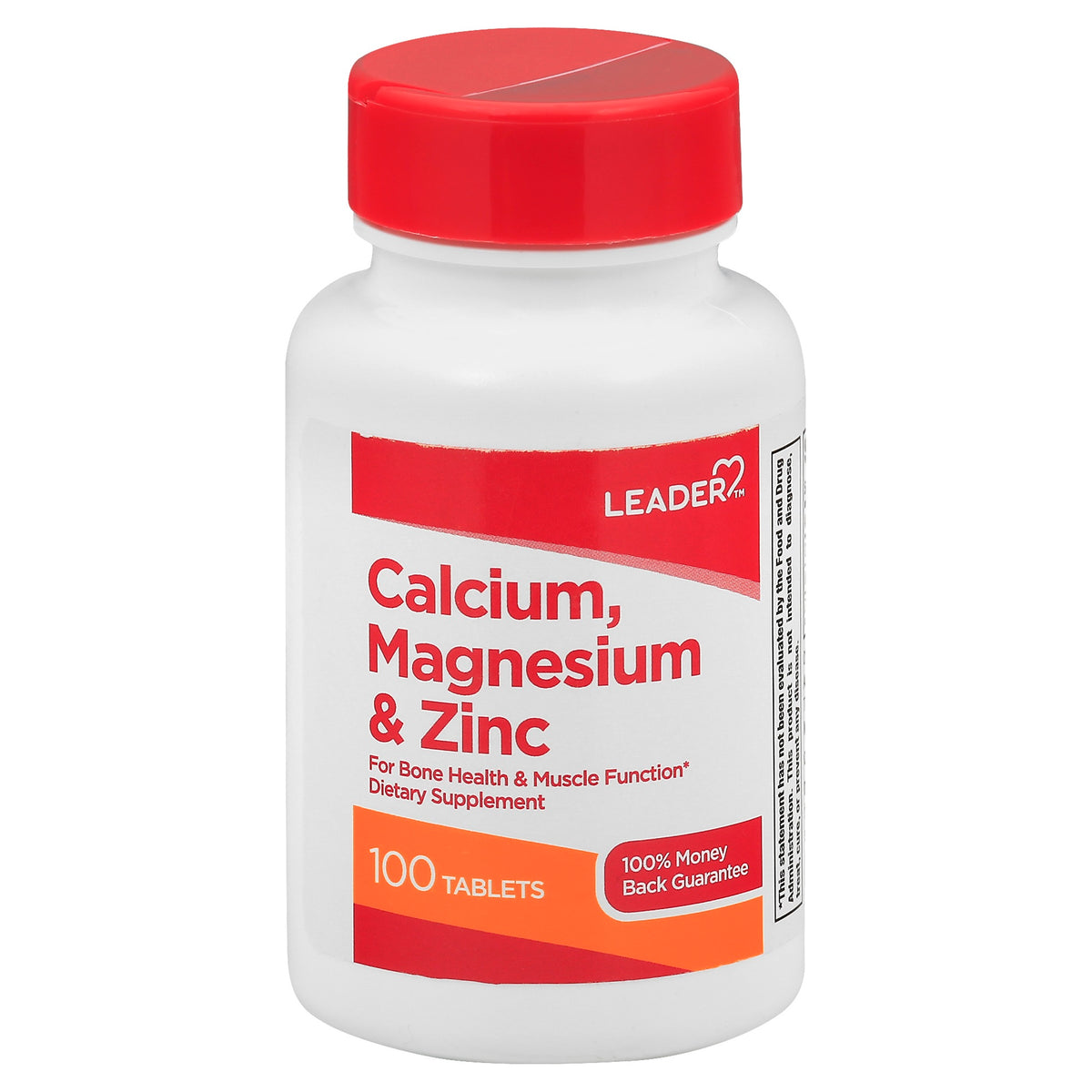 Leader Calcium, Magnesium, Zinc Tablet, 100 ct