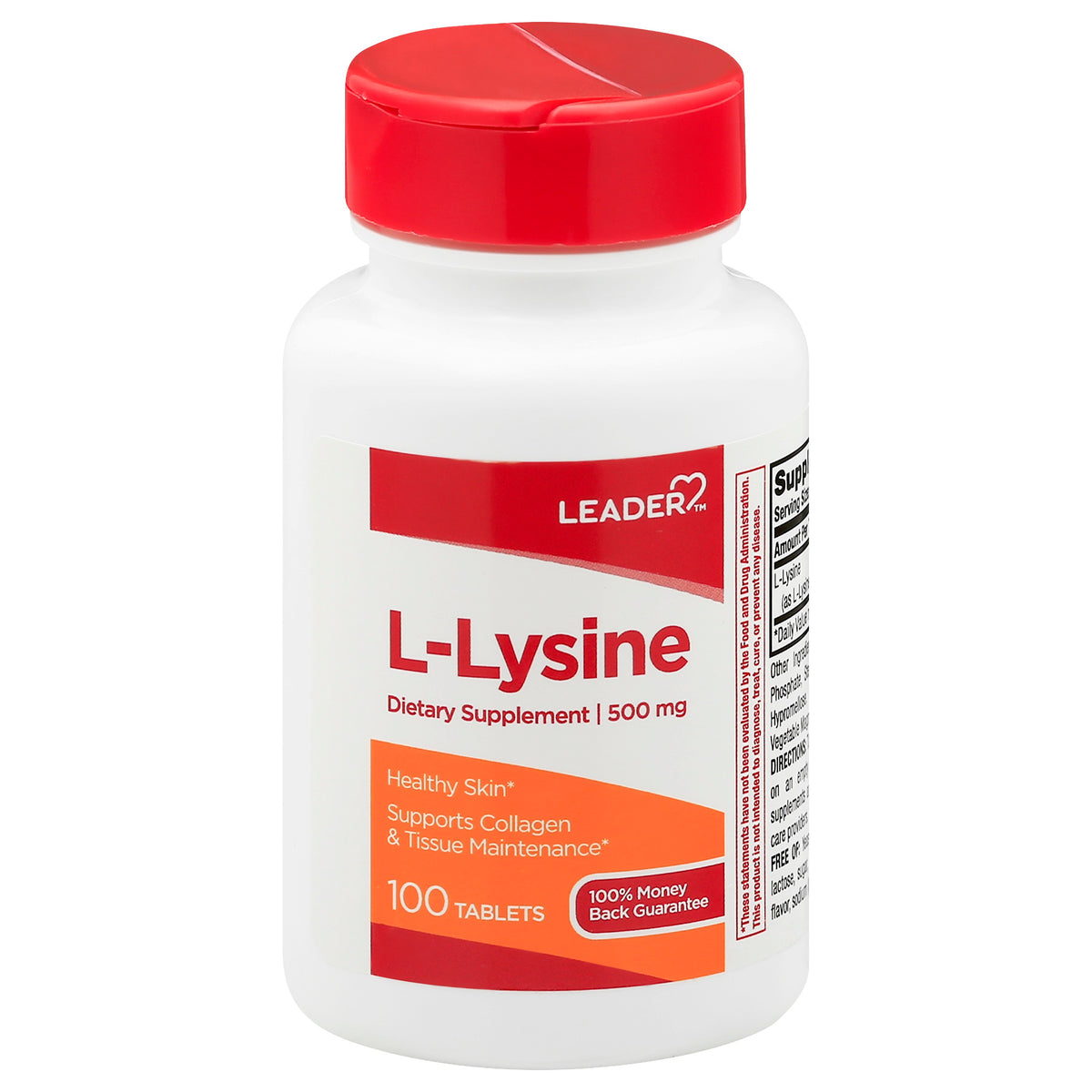 Leader L-Lysine, 500Mg Tablets, 100 ct