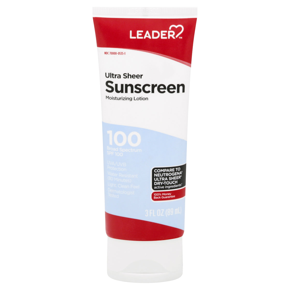 Leader Sunscreen Ultra Sheer Lotion, SPF 100, 3 oz