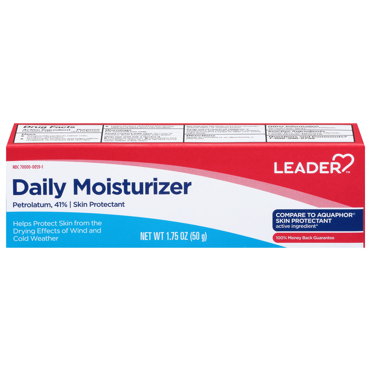 Leader Daily Moisturizer Petrolatum, 41%, Ointment, 50G