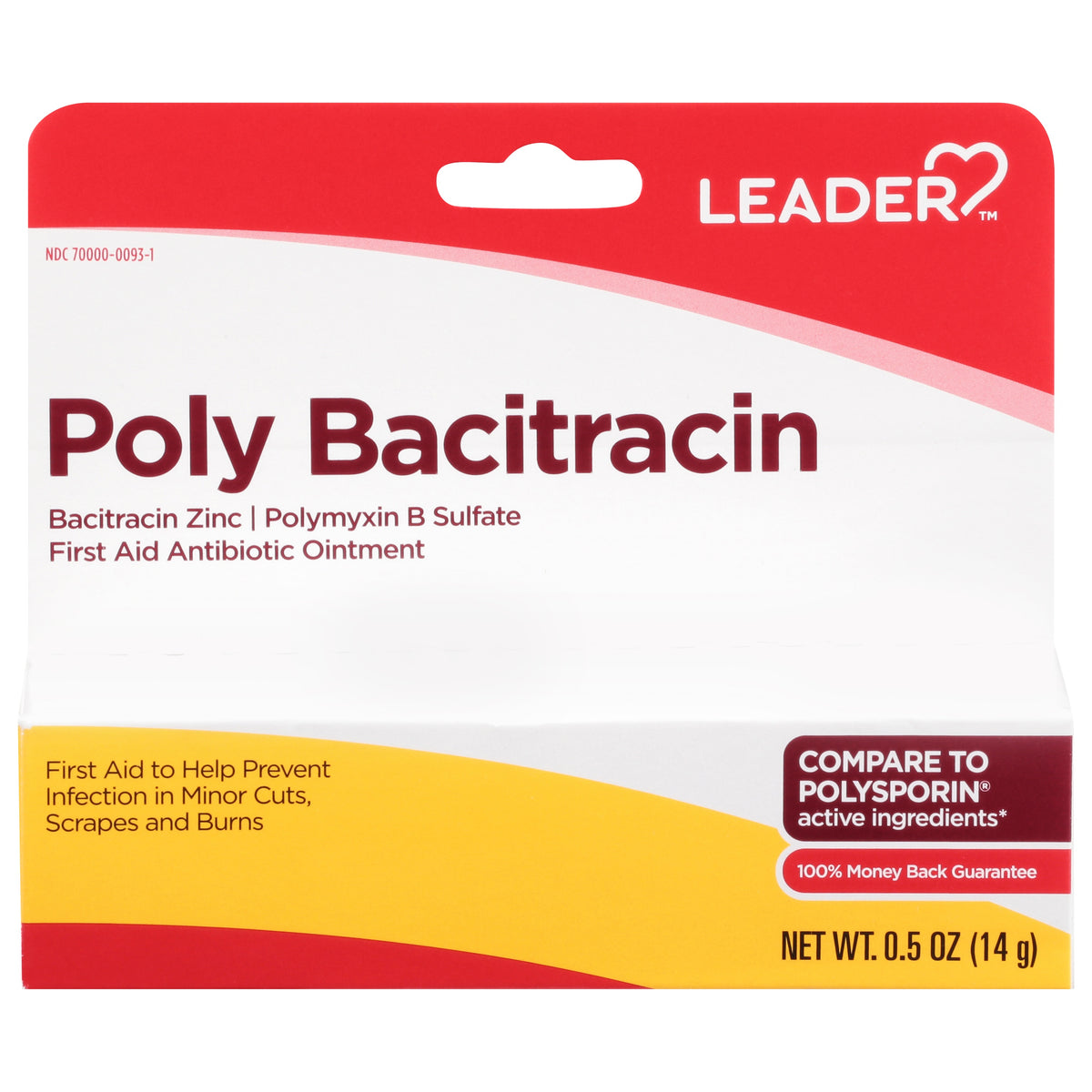 Leader Poly Bacitracin Ointment, 0.5 oz