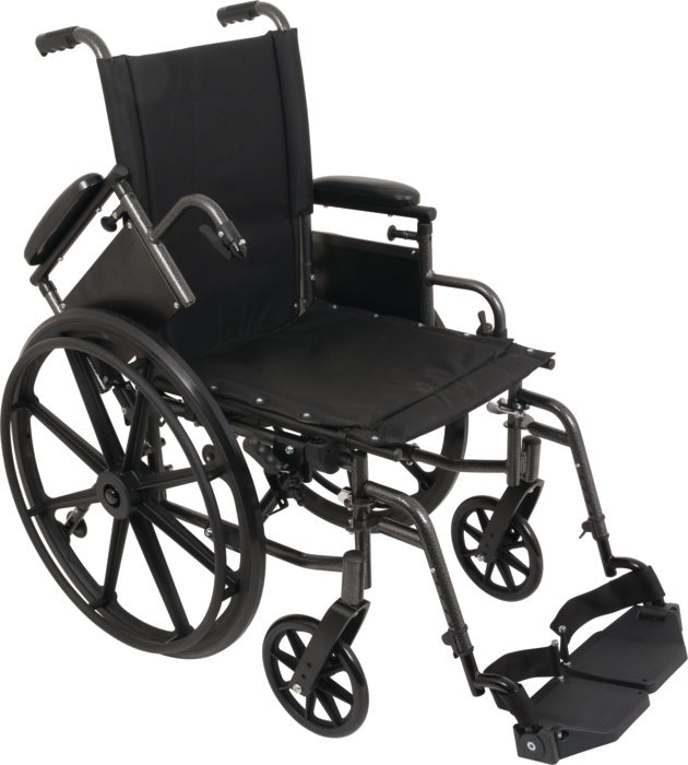 PMI ProBasics K4 High Strength Patient Wheelchair, Lightweight, with Swing-Away Footrests, 300 lb Capacity, Seat 16" Seat Depth 16" Depth 32"