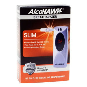 Quest Slim Breathalyzer Digital Breath Alcohol Tester 4-1/2" L x 3/4" W x 1-5/8" H, Pre-Calibrated