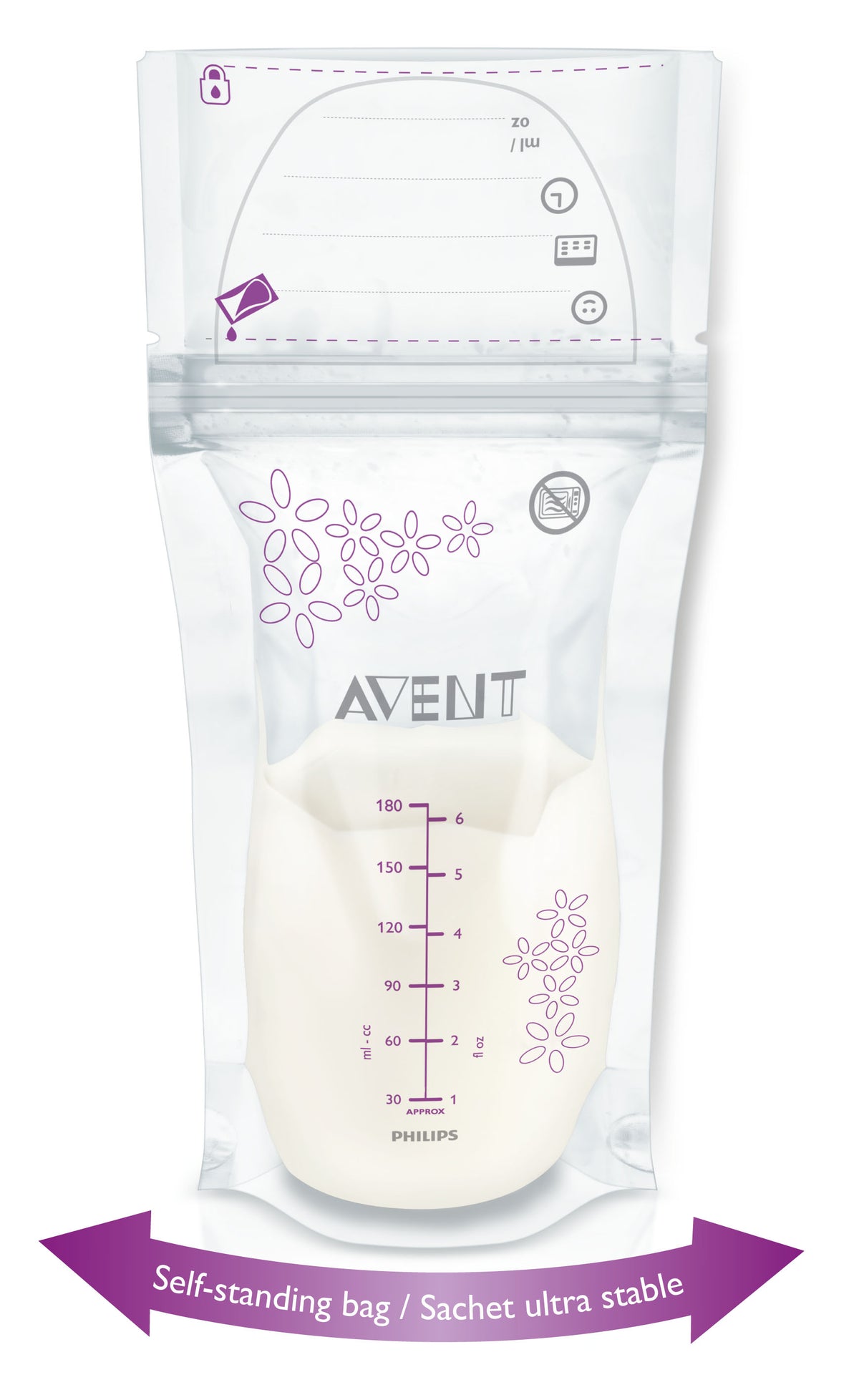 Philips Avent Breast Milk Storage Bags, 50 Count, 6oz/180ml