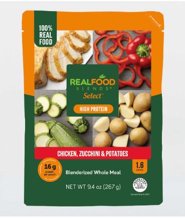 Real Food Blends Select, 9.4 oz, Chicken, Zucchini & Potatoes