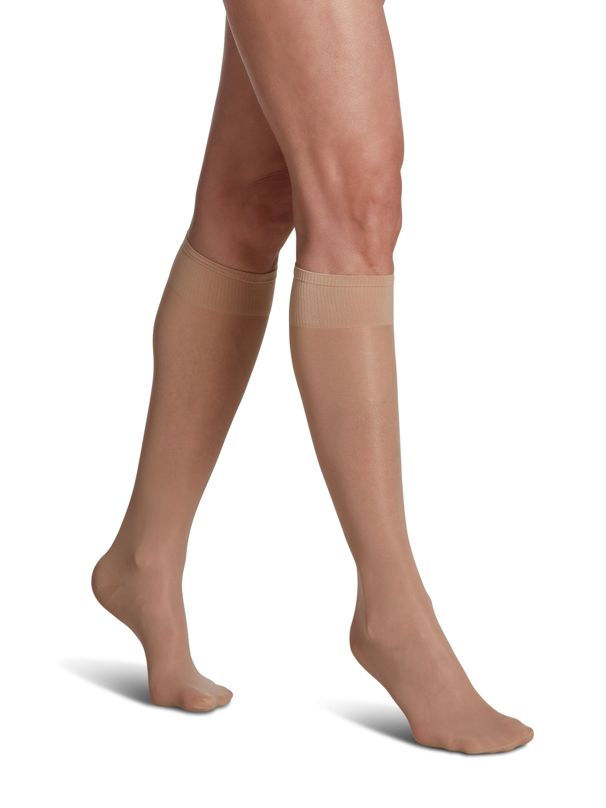 Sigvaris Sheer Fashion Women's Knee-High Compression Stockings, Closed Toe, Latex-Free, Black, Size B