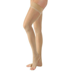 Sigvaris Natural Rubber Thigh-High Compression Stockings Small Average, Short Length, 30 to 40 mmHg Compression Size, Beige