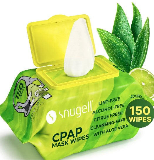 Snugell Citrus Scented Jumbo Pack CPAP Mask Wipes, 150 ct