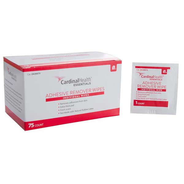 Cardinal Health Essentials Adhesive Remover Wipes, 1-1/4" x 3"